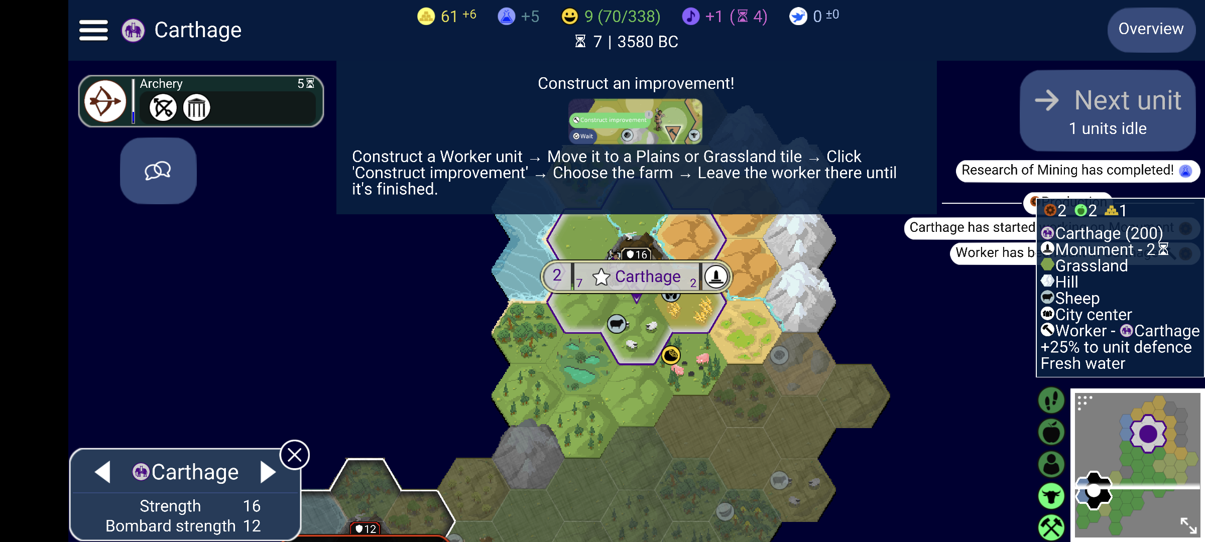 Full Unciv world screen screenshot