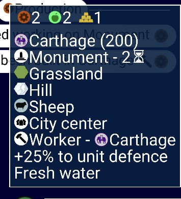 Tile info panel